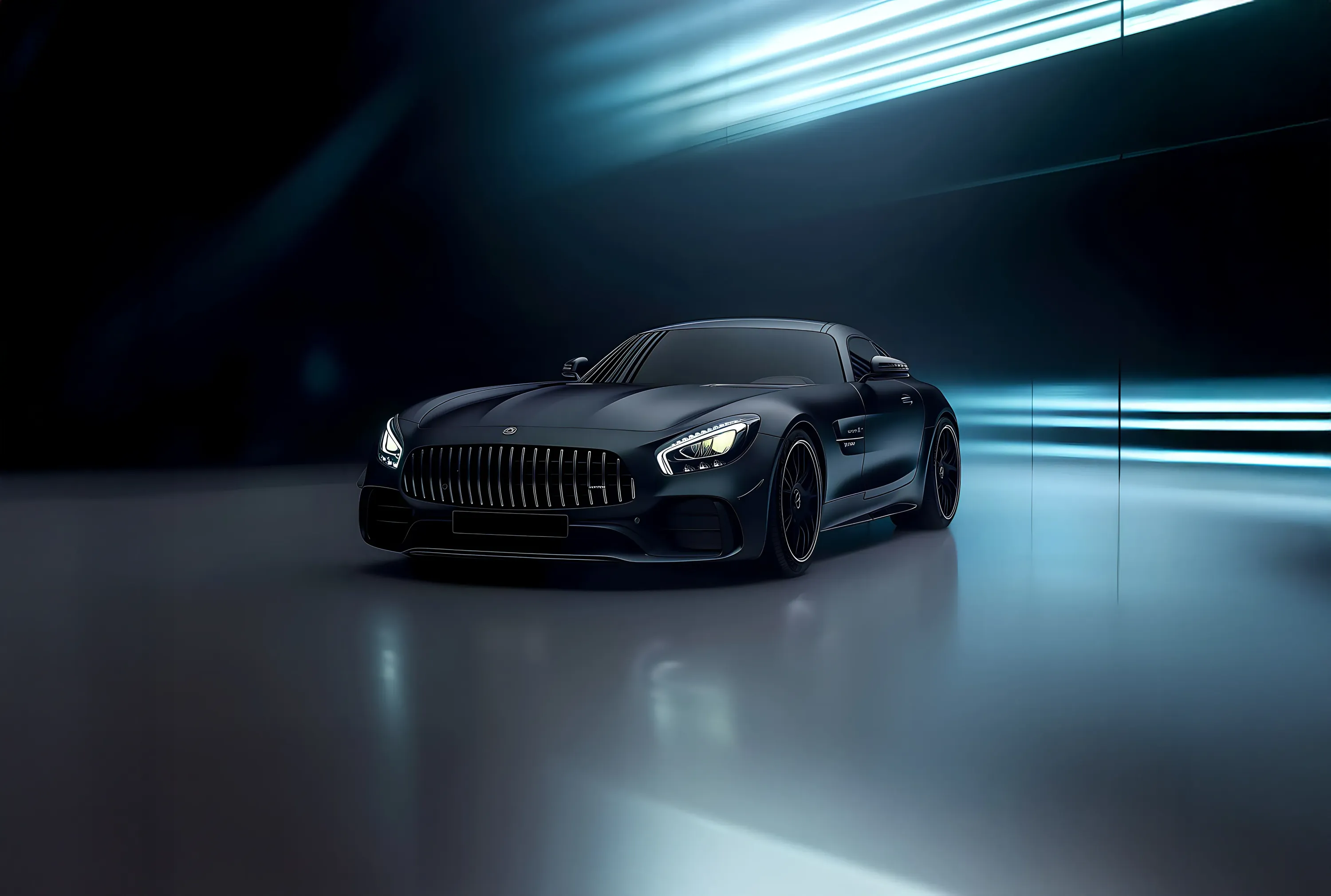 Ein hochwertiges Auto in einem Showroom